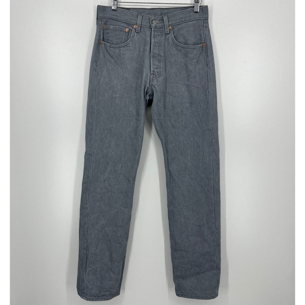 Levis 501 Original Fit Mens Grey Straight Leg Button Fly Jeans W32‎ L36